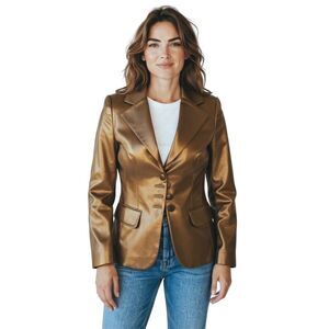 Halogen Bronze Brown Blazer Button Front size XS cotton lined